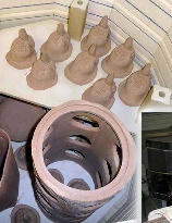 Raven heads in the kiln