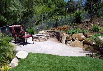 Rustic patio and fire pit