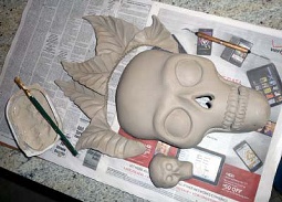 Beginnings of a Day of the Dead mask
